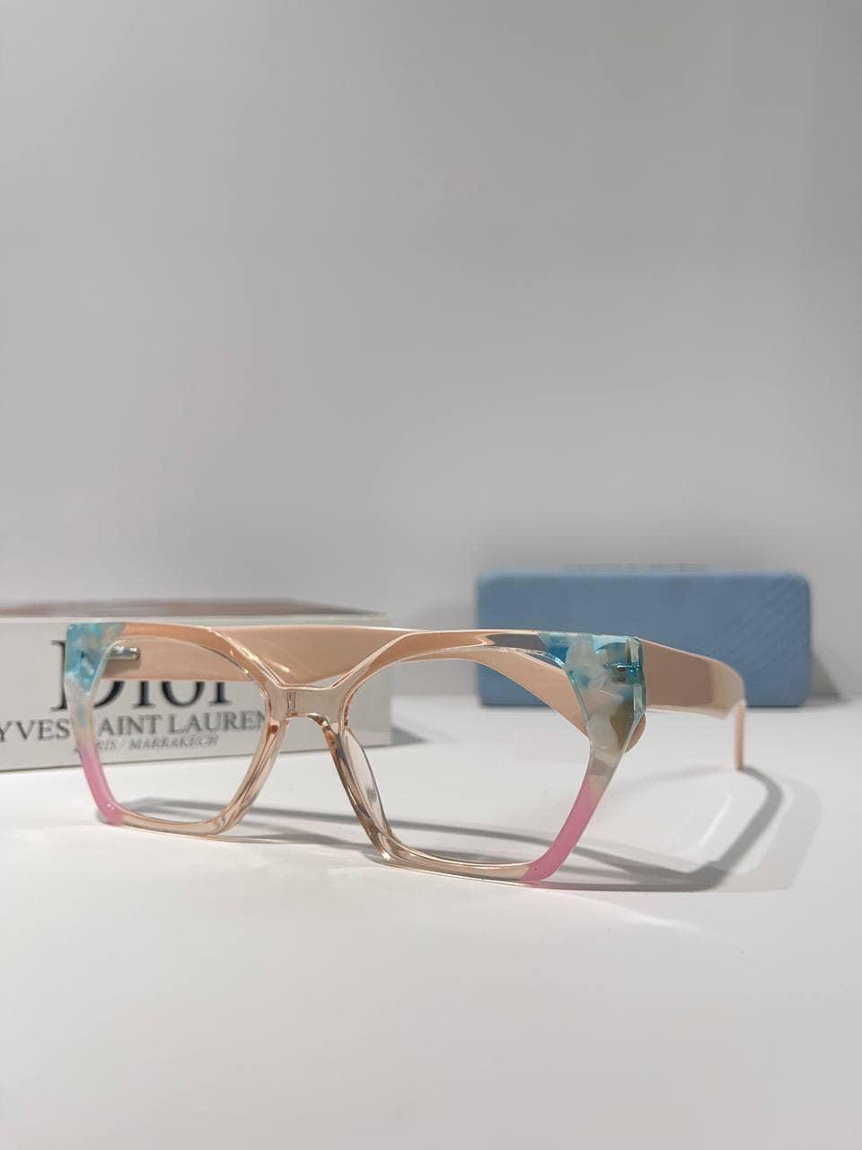 black framed eyeglasses