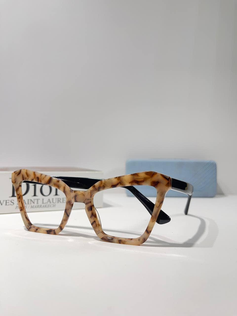 black framed eyeglasses